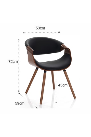 Chaise en bois Visby - 72 x 53 x 59 cm