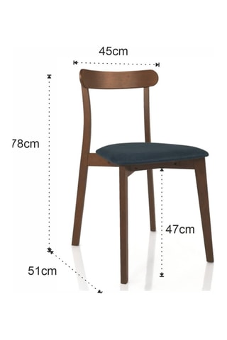 2 chaises en bois massif Ambra - 78 x 45 x 51 cm