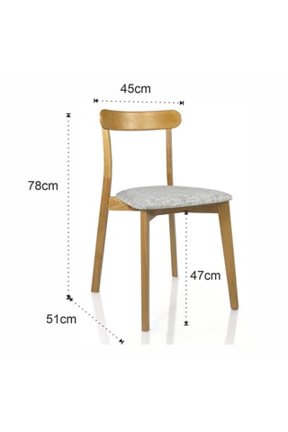 2 chaises en bois massif Ambra - 78 x 45 x 51 cm