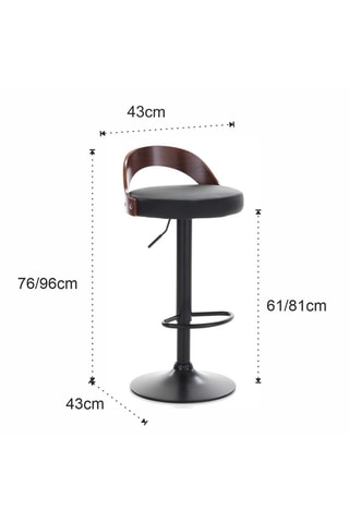 2 tabourets de bar Ruben - 76/96 x 43 x 43 cm