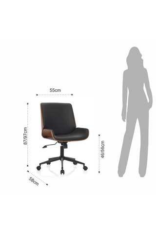 Fauteuil de bureau en bois Odda - 81/79 x 55 x 58 cm