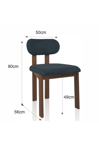 2 chaises en bois massif Dara - 80 x 50 x 56 cm