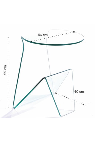Table d'appoint en verre Mark - 55 x 46 x 40 cm