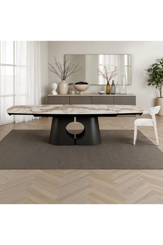 Table à manger extensible en céramique Yatta - 200/300 x 75 x 100 cm