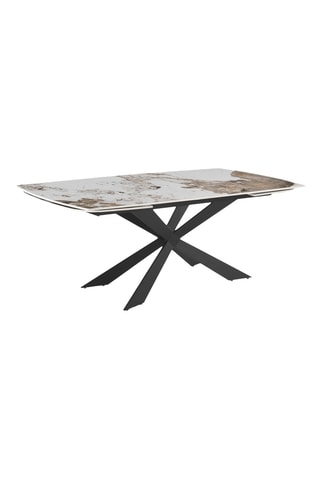 Table à manger extensible en céramique Gemy - 120/180 x 75,5 x 80 cm