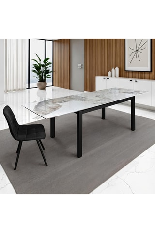 Table à manger extensible en céramique Darwin - 200 x 107 x 76 cm