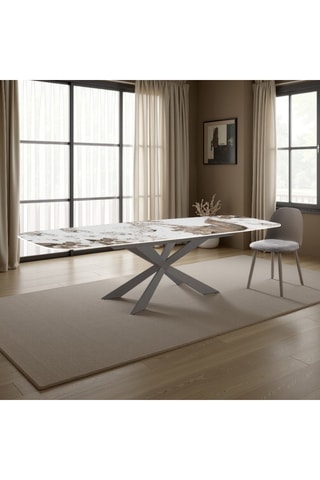 Table à manger extensible en céramique Gemy - 120/180 x 75,5 x 75 cm