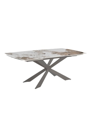 Table à manger extensible en céramique Gemy - 120/180 x 75,5 x 75 cm
