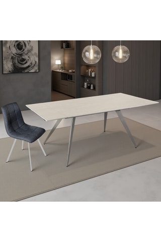 Table à manger extensible en céramique Micciu - 140/200 x 75 x 81 cm