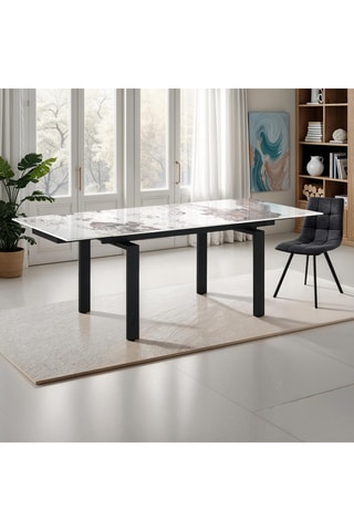 Table à manger extensible en céramique Devin - 140/200 x 76 x 90 cm