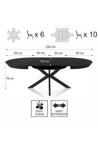Table à manger extensible Stor - 180/230 x 76 x 130 cm