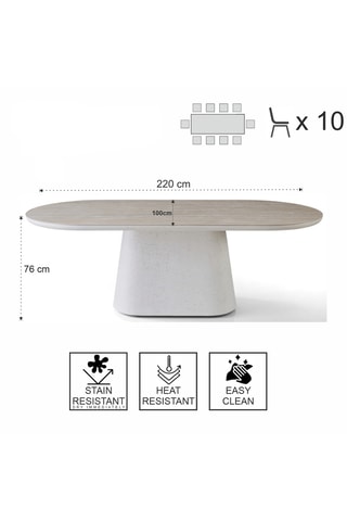 Table à manger Barrel - 220 x 100 x 76 cm