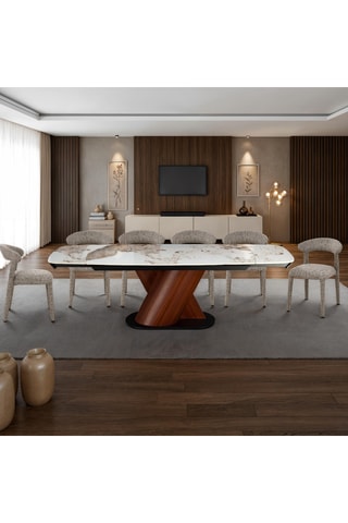 Table à manger extensible en céramique Jan - 180/260 x 90 x 75 cm