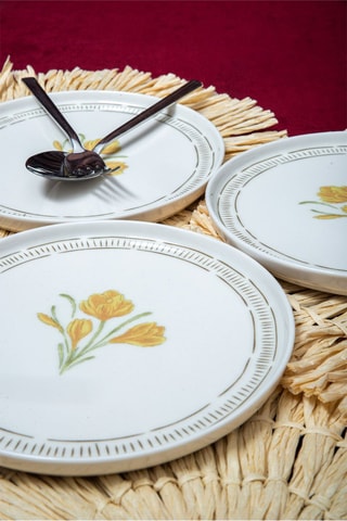 6 assiettes à dessert en porcelaine - 21 cm