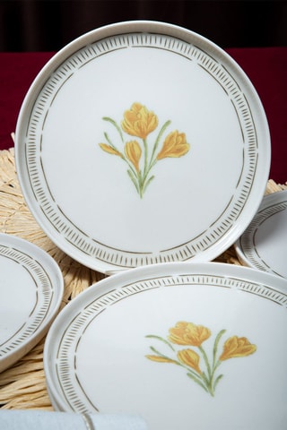 6 assiettes à dessert en porcelaine - 21 cm