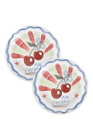 2 assiettes creuses en céramique - 22 cm