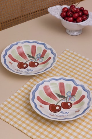 2 assiettes creuses en céramique - 22 cm