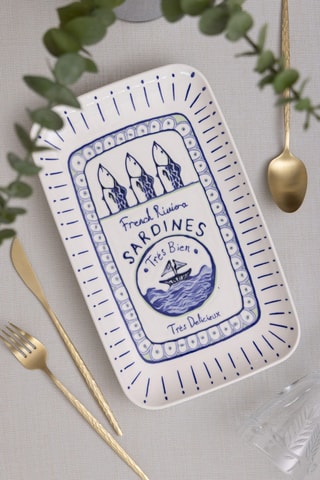 Plat de service en céramique - 31 x 20 x 1 cm