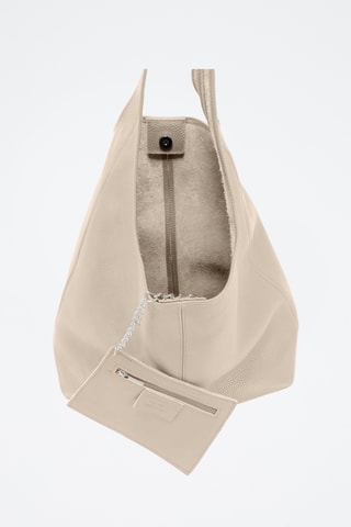 Sac porté épaule et porte-monnaie en cuir - Beige