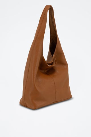 Sac porté épaule et porte-monnaie en cuir - Marron