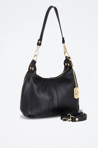 Sac porté épaule en cuir Savina - Noir