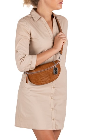 Marsupio in pelle Azzurra Cammello - Marrone