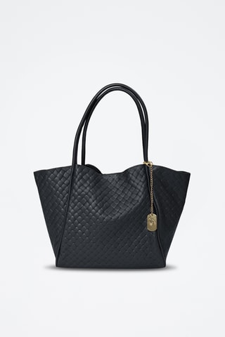 Shopping bag in pelle Magliana - Nero