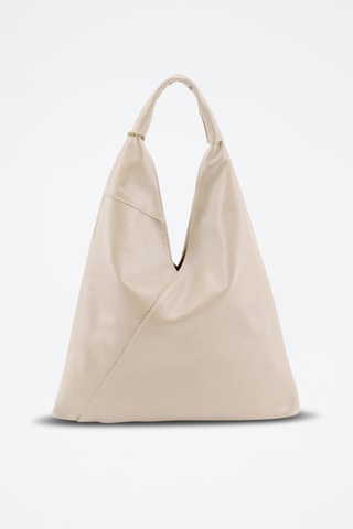 Sac porté épaule en cuir - Beige