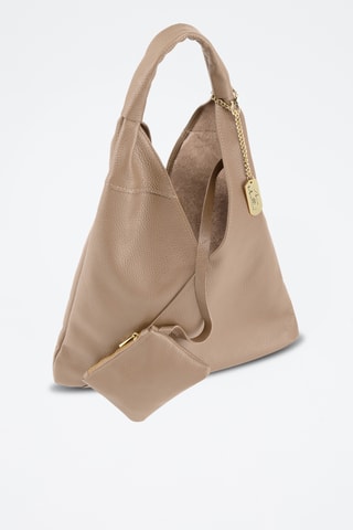 Sac porté épaule en cuir - Marron clair