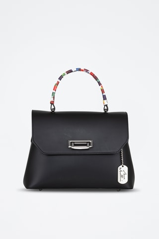 Sac à main en cuir Anna Signature - Noir