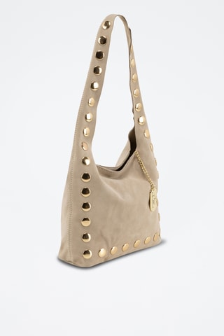Borsa a spalla in pelle scamosciata - Marrone chiaro
