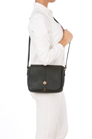 Sac bandoulière en cuir Monte Avella - Beige - Anna Morellini - Noir et doré