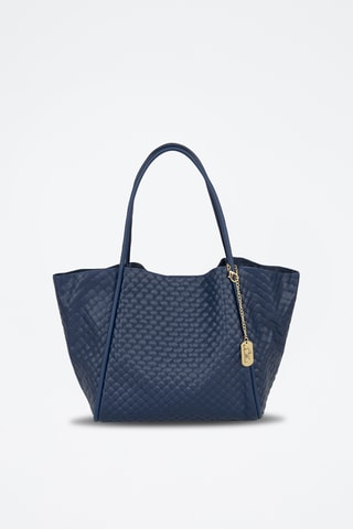 Cabas en cuir Magliana - Bleu marine
