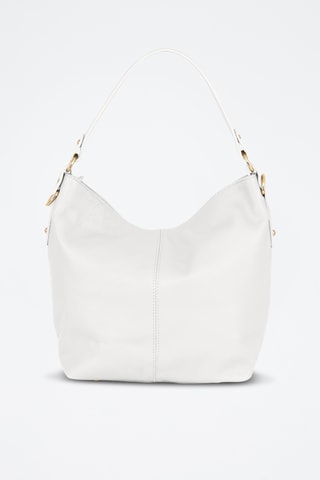 Sac porté épaule en cuir Carrara - Anna Morellini - Blanc