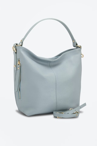 Sac porté épaule en cuir Carrara - Anna Morellini - Bleu