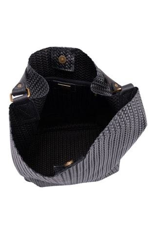Sac porté épaule en cuir Sebastiana - Noir et doré