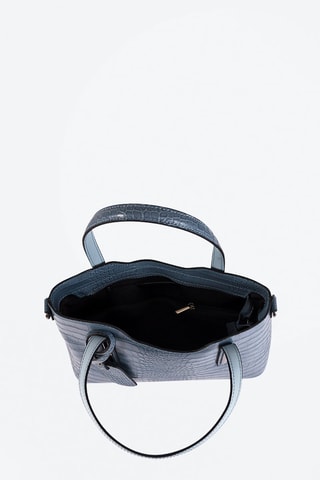 Sac à main en cuir Acco - Bleu et argenté