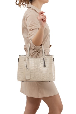 Sac à main en cuir Acco - Beige
