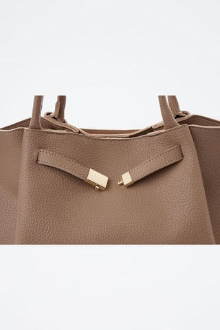 Shopping bag in pelle Prato - Marrone