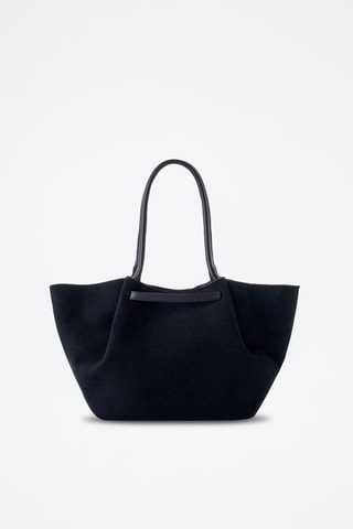 Shopping bag in pelle Prato - Nero