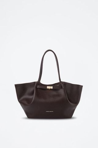 Shopping bag in pelle Prato - Marrone