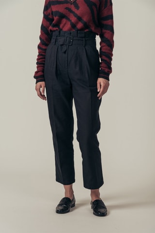 Pantalón recto de tiro alto Patachon - Negro
