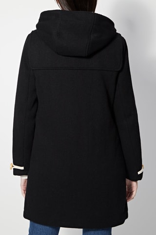 Abrigo con capucha de lana Liverpool - Negro