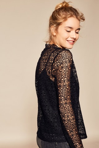 Top bordado Faience - Negro
