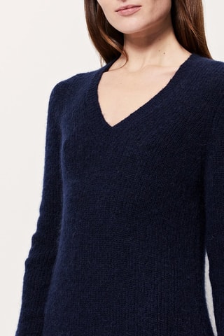 Vestido jersey de mohair y lana Richelet - Azul marino