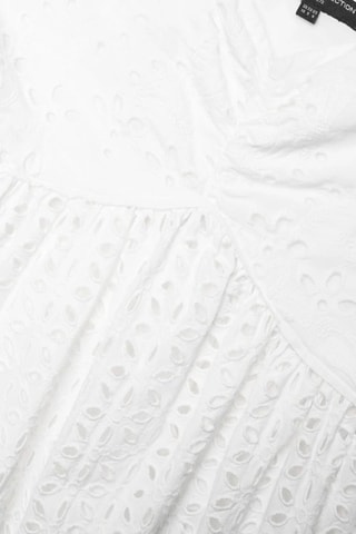 Vestido evasé con bordado inglés Alissa - Blanco