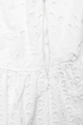 Vestido evasé con bordado inglés Alissa - Blanco