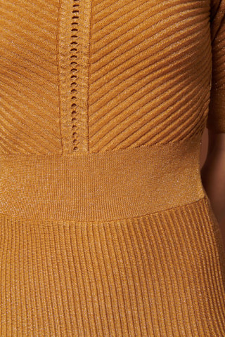 Vestido jersey - Mostaza