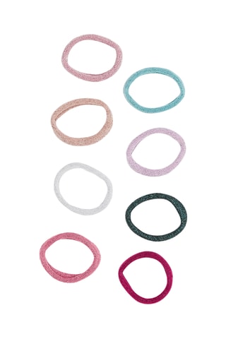 8 élastiques à paillettes fille - Rose