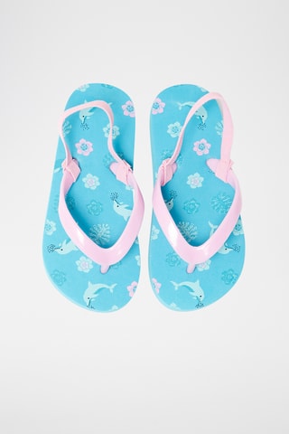 Tongs de plage - Turquoise et rose